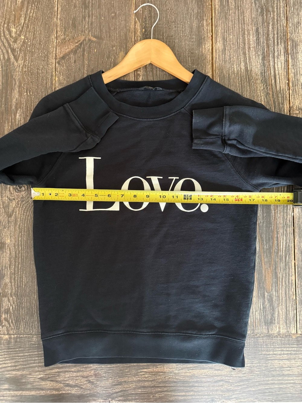 J.Crew Black "Love." Graphic Cotton Crewneck Sweatshirt Pullover XS (Fits XXS/XS - Picture 5 of 9